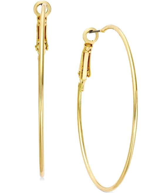 INC International Concepts Large 2" Wire Hoop Earrings