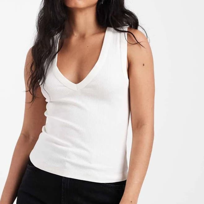 ASOS Ribbed V-Neck Tank Top