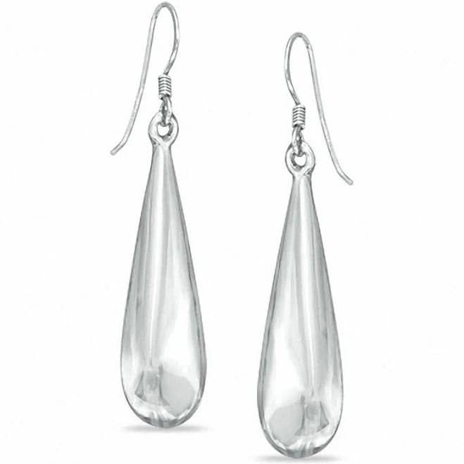 Zales Sterling Silver Elongated Teardrop Earrings