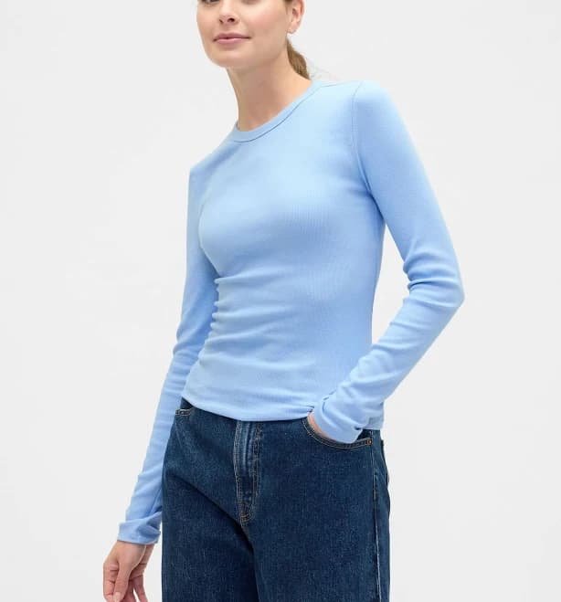 Gap Women's Essential Ribbed Crewneck T-Shirt