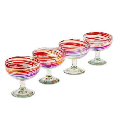 Set of 4 Eco-Friendly Handblown Coupe Glasses