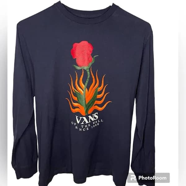 Vans Shirts | Vans Off The Wall Long Sleeve Tshirt- Adult Small | Color: Black/White | Size: S | Coachparker12's Closet