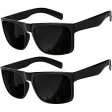 grinderPUNCH 2 Pack XL Polarized Big Wide Frame Large Head Fit Sunglasses for Sports Driving Fishing Glasses (Black Polarized Lens)