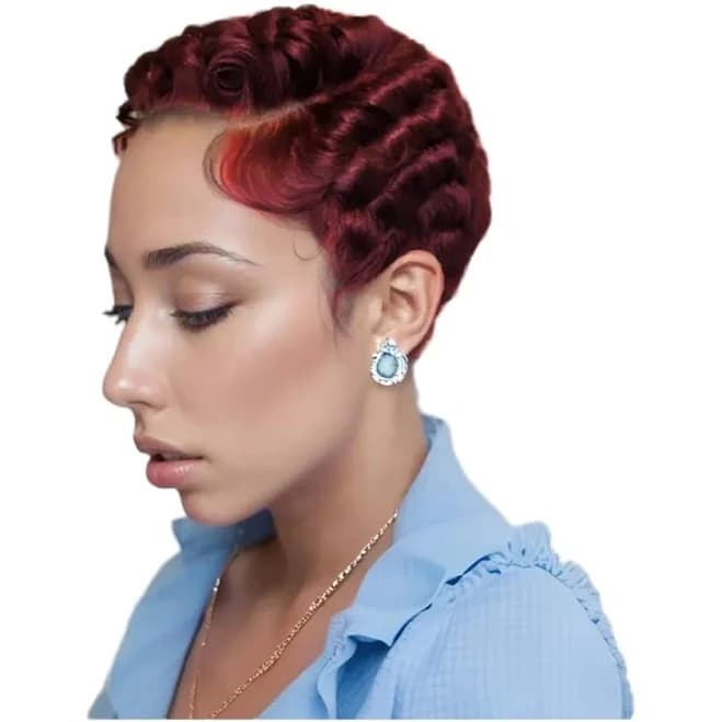 Short Curly Pixie Cut Wig 13x4 Transparent Lace Frontal Wigs Human Hair Wigs For Women | Women'S