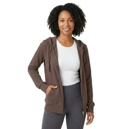 Couver Women's Lightweight Cotton Blend Zip Up Hoodie Jacket