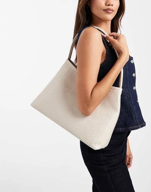 Glamorous Woven Shoulder Tote Bag