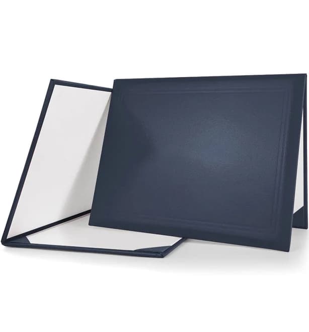 Solid Color Diploma Cover 8.5x11 / 11x14 - 7 Colors Available - Navy Blue / 8.5x11