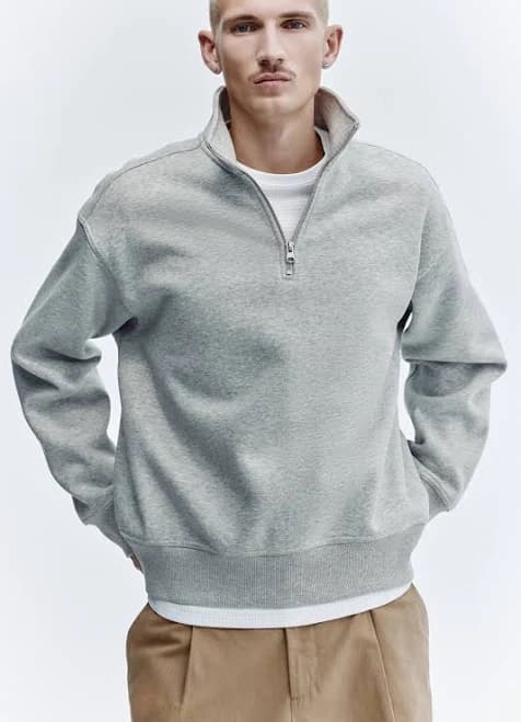 H&M Men's Loose Fit Half-Zip Sweatshirt