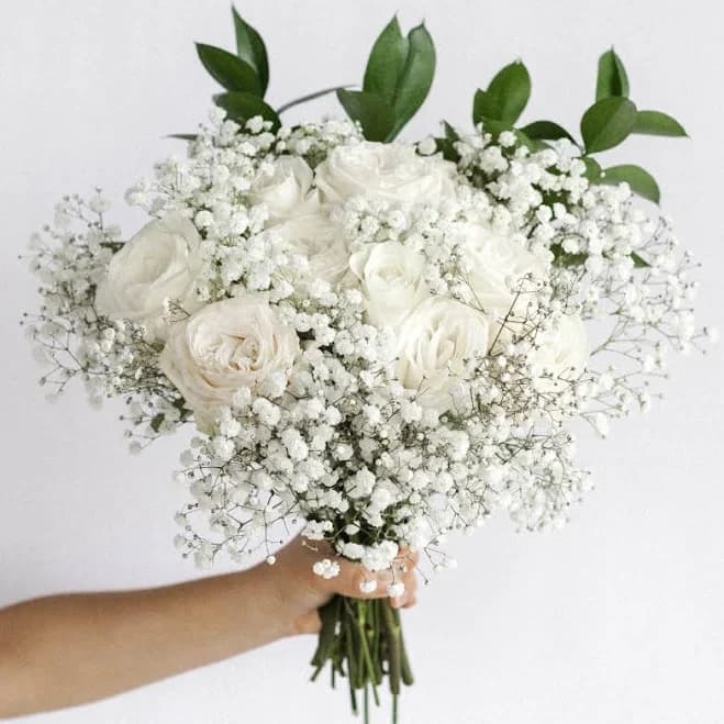 White Wedding Bells Flower Bouquet