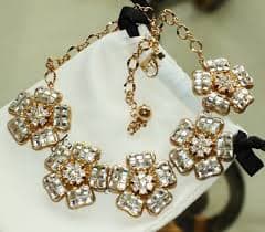 Kate Spade New York Necklace & Earrings set "Carroll Gardens" gold clear flowers | eBay