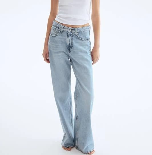 H&M Ladies Ava Ultra High Rise Wide Leg Jeans