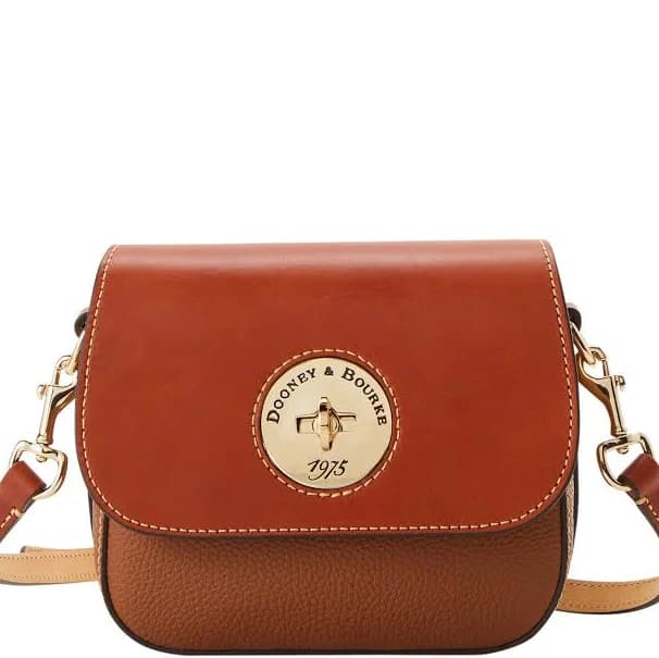 Dooney & Bourke Women's Pebble Turnlock Flap Leather Crossbody Bag