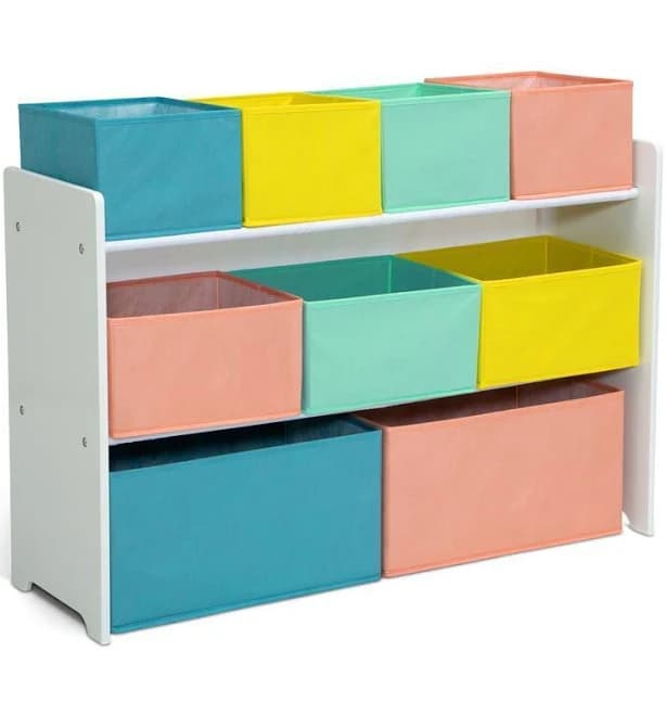 Multi-bin Toy Organizer Storage Bins Kid Sized Durable Safe Easy