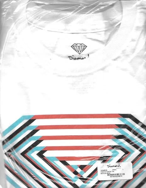 Diamond Supply Co. Overlay Ss Tee, White Multi, Size Large