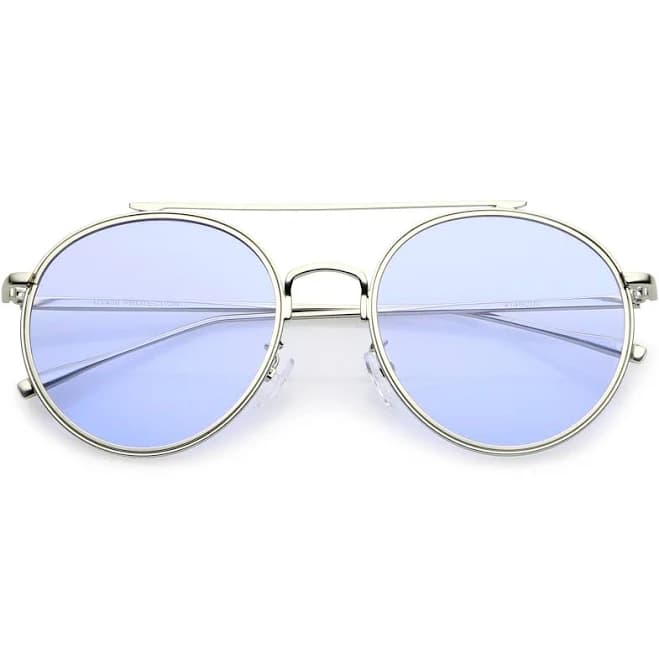Modern Slim Round Aviator Sunglasses