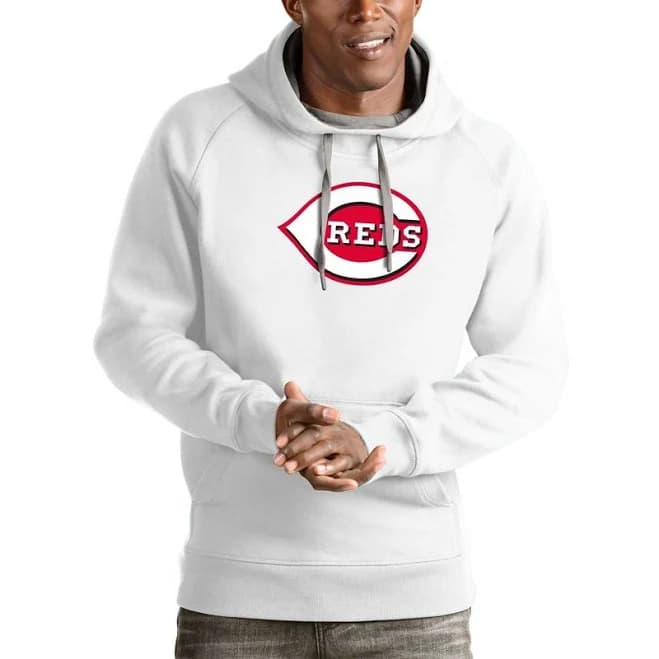 Antigua Men's Cincinnati Reds Victory Pullover Hoodie