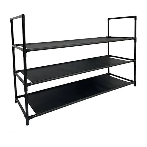 At Home 3-Tier Fabric Shoe Rack