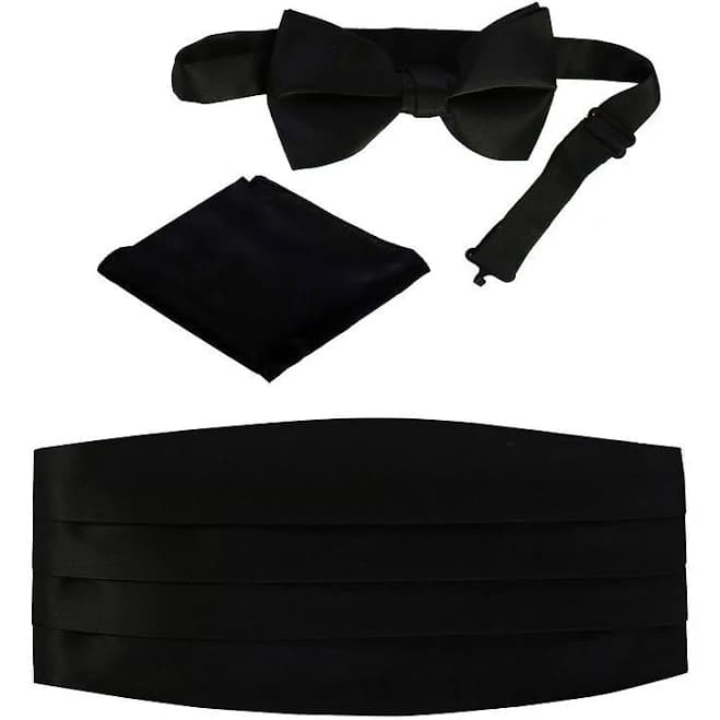 Gioberti Men's Adjustable Satin Cummerbund Set