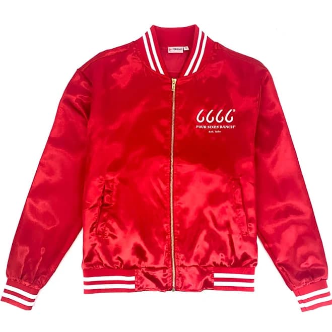 Four Sixes Satin Bomber Jacket