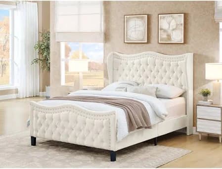 House of Hampton Elegance Tufted Wingback Bedframe