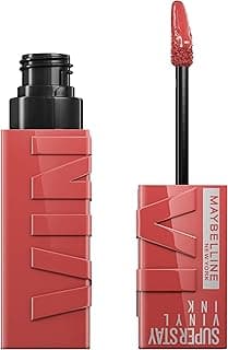 Maybelline Super Stay Vinyl Ink Longwear No-Budge Liquid Lipcolor Makeup, Highly Pigmented Color and Instant Shine, Peachy, Peachy Nude Lipstick, 0.14 fl oz, 1 Count