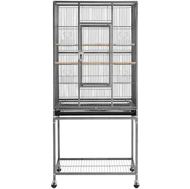 Topeakmart Hammered Black Metal Bird Cage