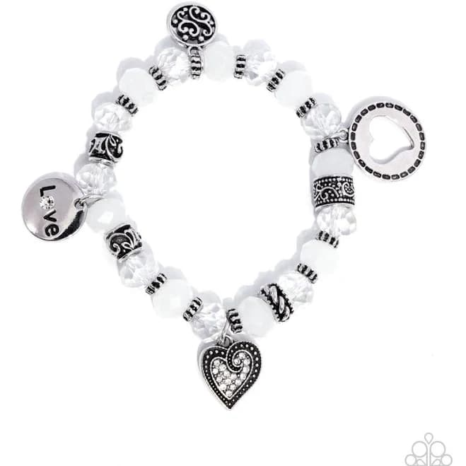 Paparazzi Filigree Finesse Love Heart Stretchy Bracelet