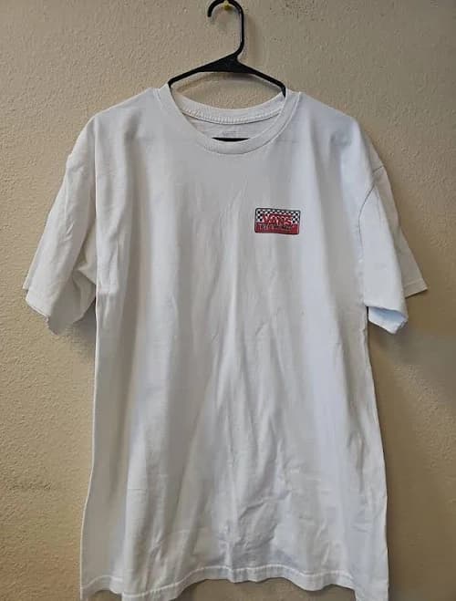 Vans White Men's Large Size Spellout Logo Off The Wall Casual Classic