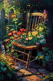 Amazon.com: GUAIEUW Diamond Painting for Adults 5D The Wooden Chair in The Garden Full Drill Diamond Art Kit DIY Garden Gem Painting Set Bedroom Living Room Wall Decor Gifts 12x16 inch