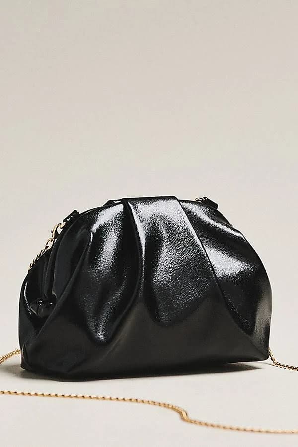 Anthropologie Metallic Faux Leather Clutch