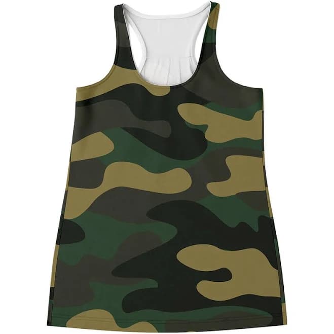 Camouflage Print Racerback Tank Top