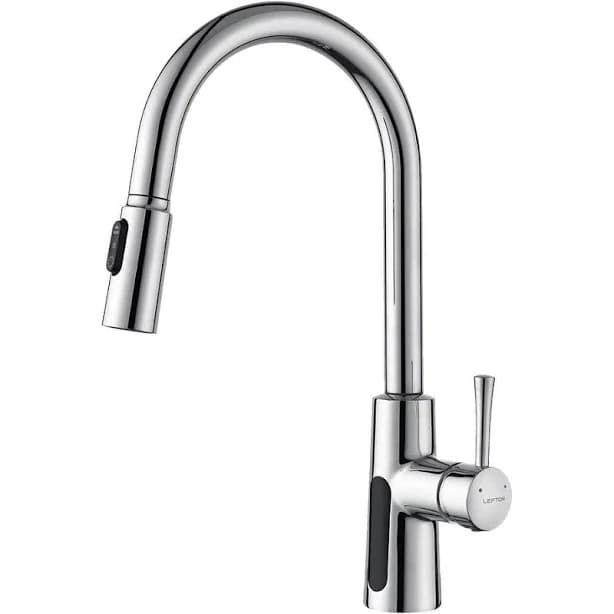 lefton Modern Pull-Down Kitchen Faucet with Glass Rinser