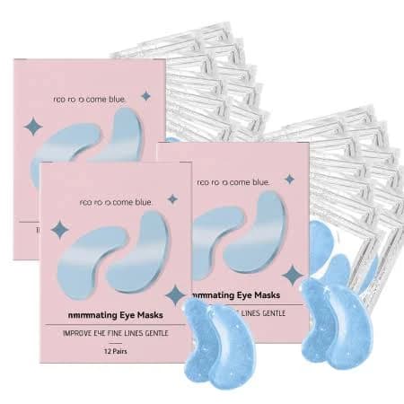 Blue Shell Illuminating Under Eye Mask - Blue 36 pairs - More cost-effective than the 24-piece set ! Gel Eye Patches for Dark Circles, Puffy Eyes,