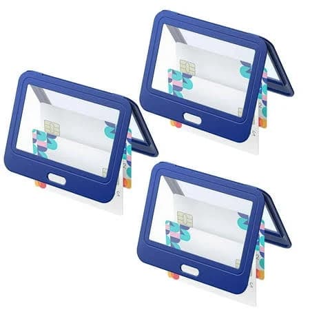 3pcs Double-Sided Windows Horizontal Hard Transparent Plastic ID Badge Holder