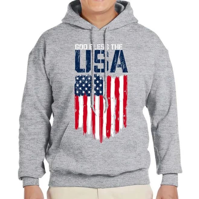 USA American Flag Hooded Sweatshirt