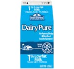 DairyPure Milk 1% Lowfat Half Pint Eco Carton Gable Top