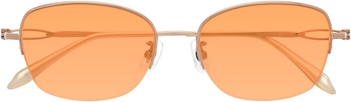 Hiso Oval Titanium Semi-Rimless Sunglasses