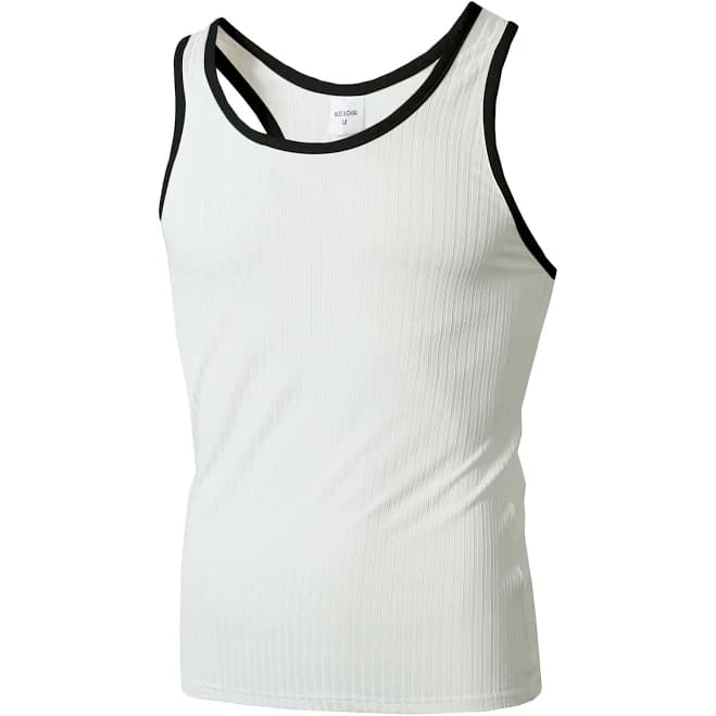 Ribbed Two-Tone Tank Top