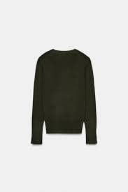 BASIC PLAIN KNIT SWEATER - Dark khaki | ZARA United States