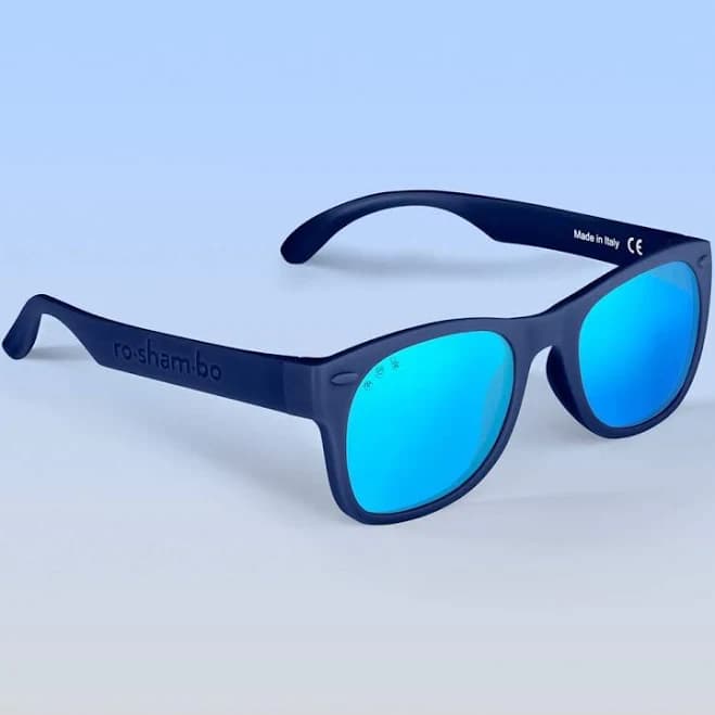 Simon Navy Blue Sunglasses | Navy Blue Shades Polarized Mirrored (Blue) Lens / L/XL / Navy Frame