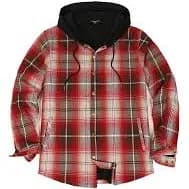 Men's Sherpa-Lined Hooded Flannel Shirt Jacket