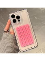 1pc Transparent Bubble Simple Protective Phone Case With Suction Cup, Full Coverage Anti-Drop Cover Compatible With Apple, Series | SHEIN USA
