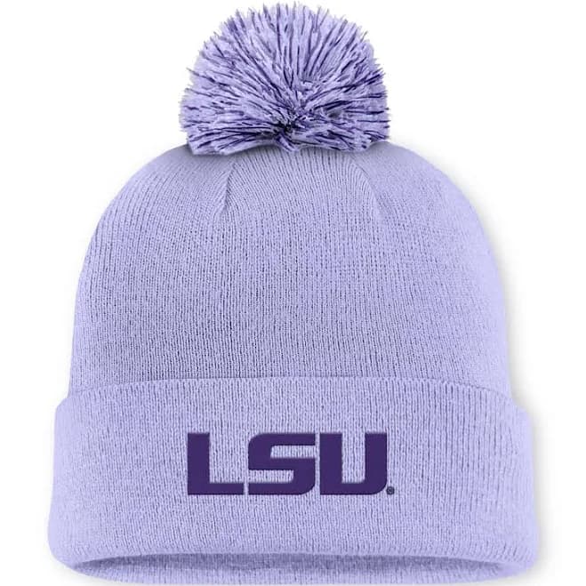 Nike LSU Tigers Primetime Campus Cuffed Pom Beanie