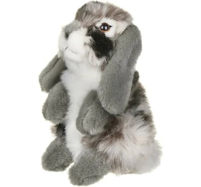Living Nature Grey Sitting lop Eared Rabbit Plush Toy