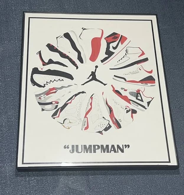 “ Jumpman” Michael Jordan Iconic Air Jordan Logo/ Print 8x10 In Frame
