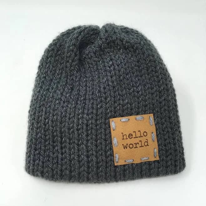 Hello World Knit Baby Beanie