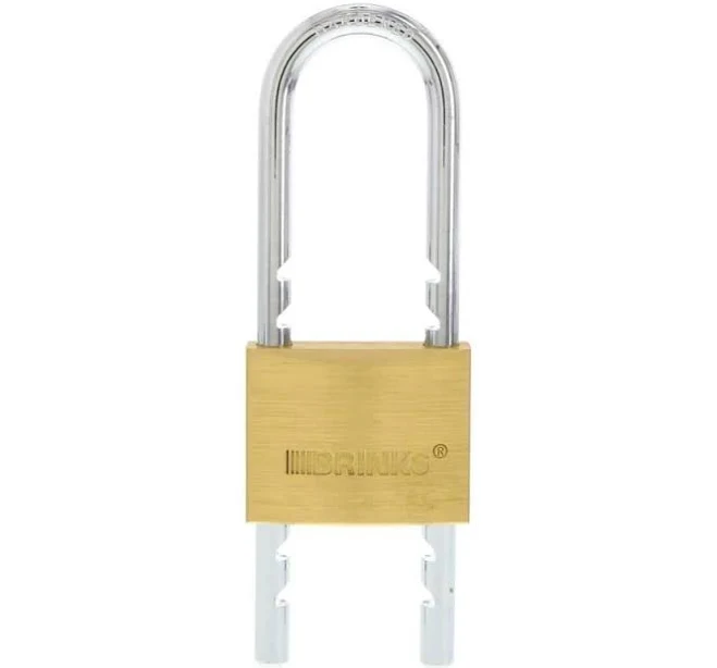 Brinks 50mm Solid Brass Keyed Padlock with Adjustable Shackle