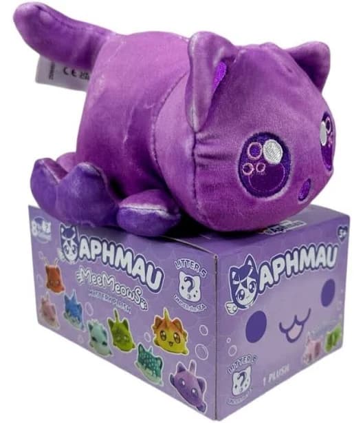 Aphmau MeeMeows Octopus Purple Cat Common Under The Sea 6" Plush Litter 5