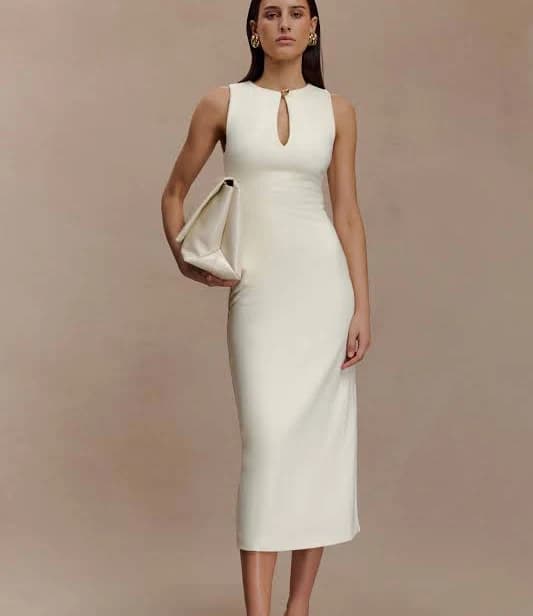 Norah Sleeveless Crepe Midi Dress