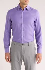 Duchamp Tailored Fit Textured Stretch Cotton Dress Shirt | Nordstromrack
